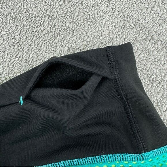 Victoria’s Secret‎ Sport Mesh Accent Ankle Leggings Black Teal Small Mid Rise - Picture 7 of 11